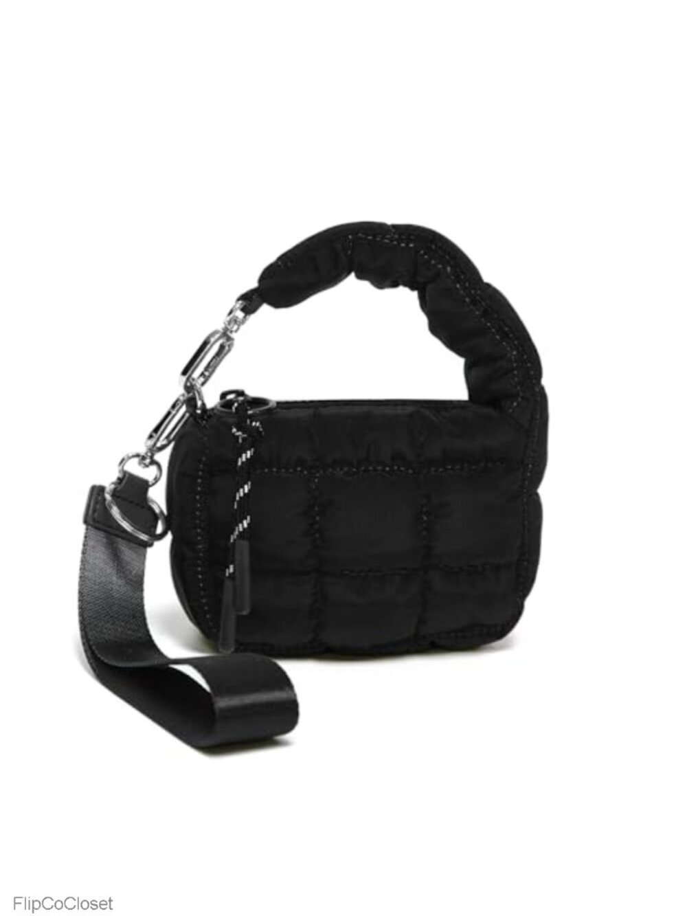 Mini Quilted Puffer Wristlet Bag Nylon Zip Clutch Lipstick Purse Gift